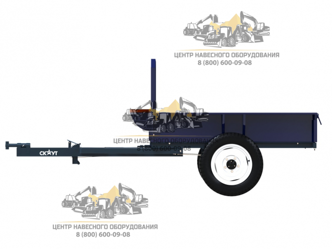 Прицеп (полуприцеп) СКАУТ 1ПТС-1T для минитрактора